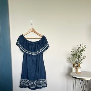 Westport Navy Off-Shoulder Dress